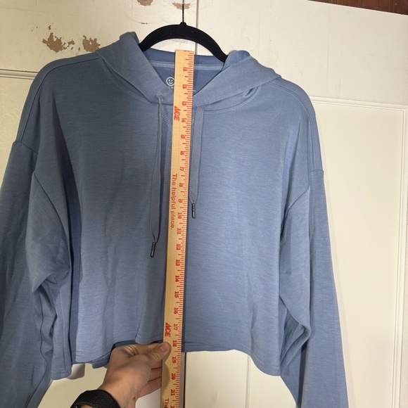 Gilly Hicks Active Crop Cooldown Hoodie Blue Size Small Cropped Super Soft - Picture 4 of 9